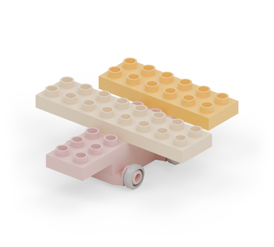 Add the yellow medium plate across the back two rows of the spine as the tailplane. Centre its six-stud span left to right.