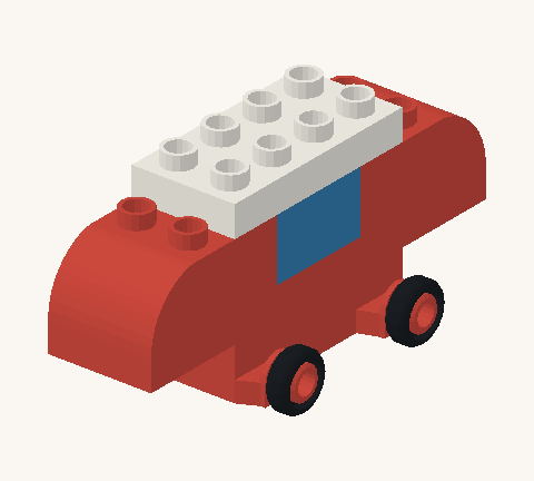 Little car, a digitally rendered brick build