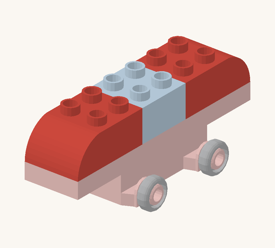Fill each end of the long plate with a red curve. Point their rounded ends outward, away from the blue windows. New additions are shown in their original colours; earlier pieces are lighter.