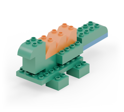 Plate-backed stegosaurus, a brick build