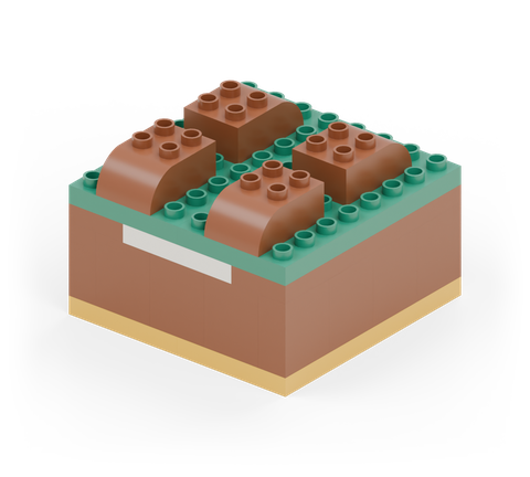Dinosaur fossil dig, a brick build