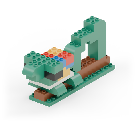 Curl-tailed chameleon, a brick build