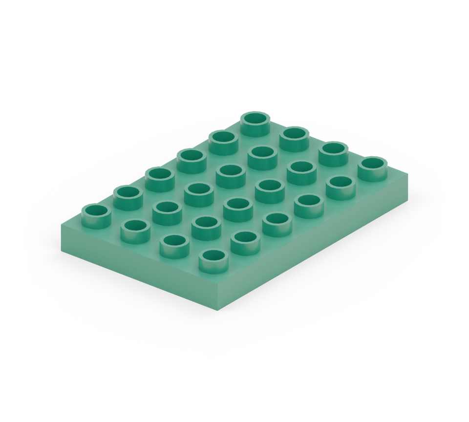 Place the green wide plate with its six-stud length running from back to front.