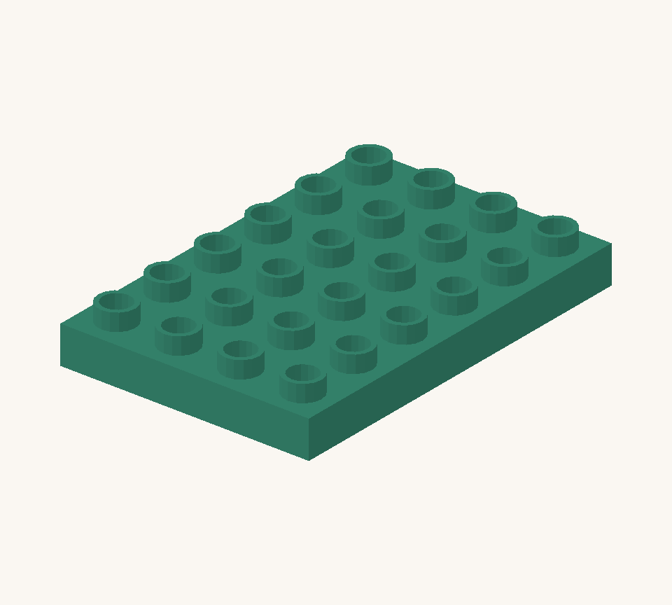 Set the green wide plate on the table with its six-stud length running away from you. New additions are shown in their original colours; earlier pieces are lighter.