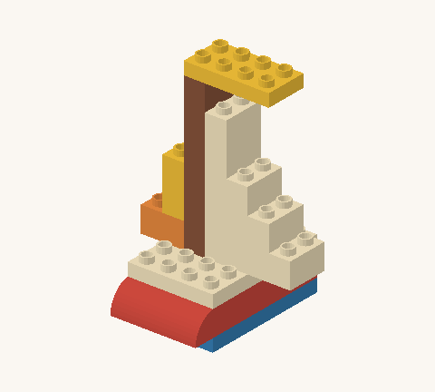 Sunset sailboat, a brick build