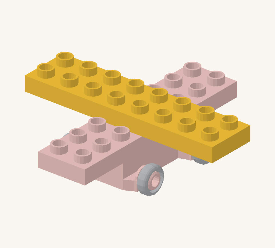 Turn the yellow long plate across the middle for the lower wing. It projects three stud columns to each side of the red spine. New additions are shown in their original colours; earlier pieces are lighter.