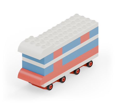 Mini double-decker bus, a brick build