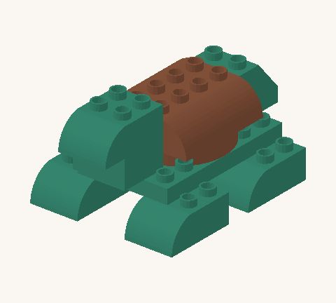 Sleepy turtle, a digitally rendered brick build