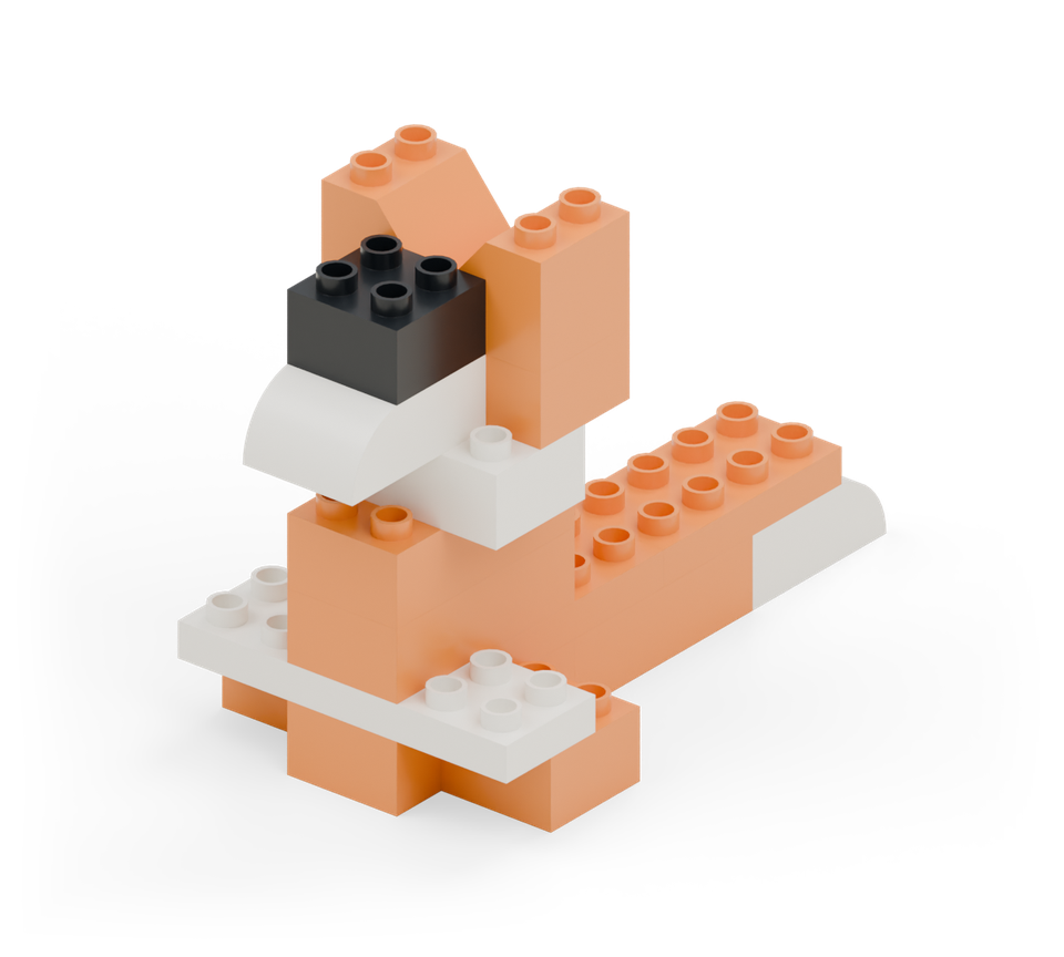Bushy-tailed fox - finished model