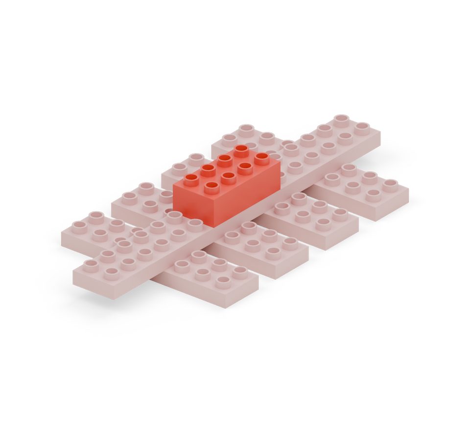 Cheeky crab - step 3, new pieces in colour