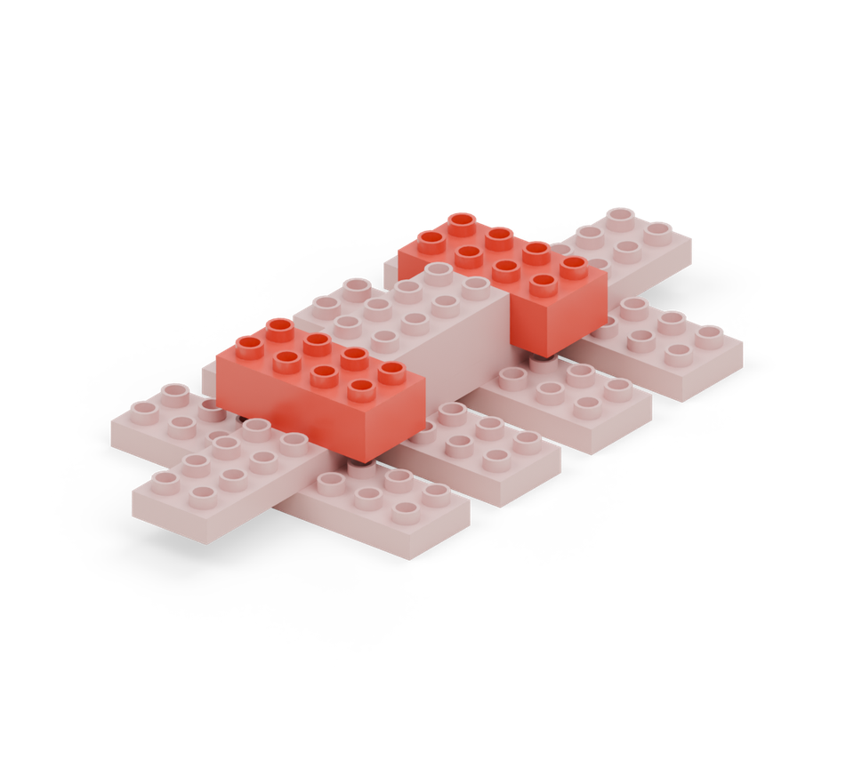 Cheeky crab - step 4, new pieces in colour