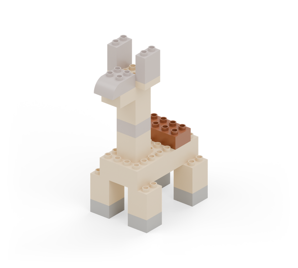Long-neck giraffe - step 11, new pieces in colour