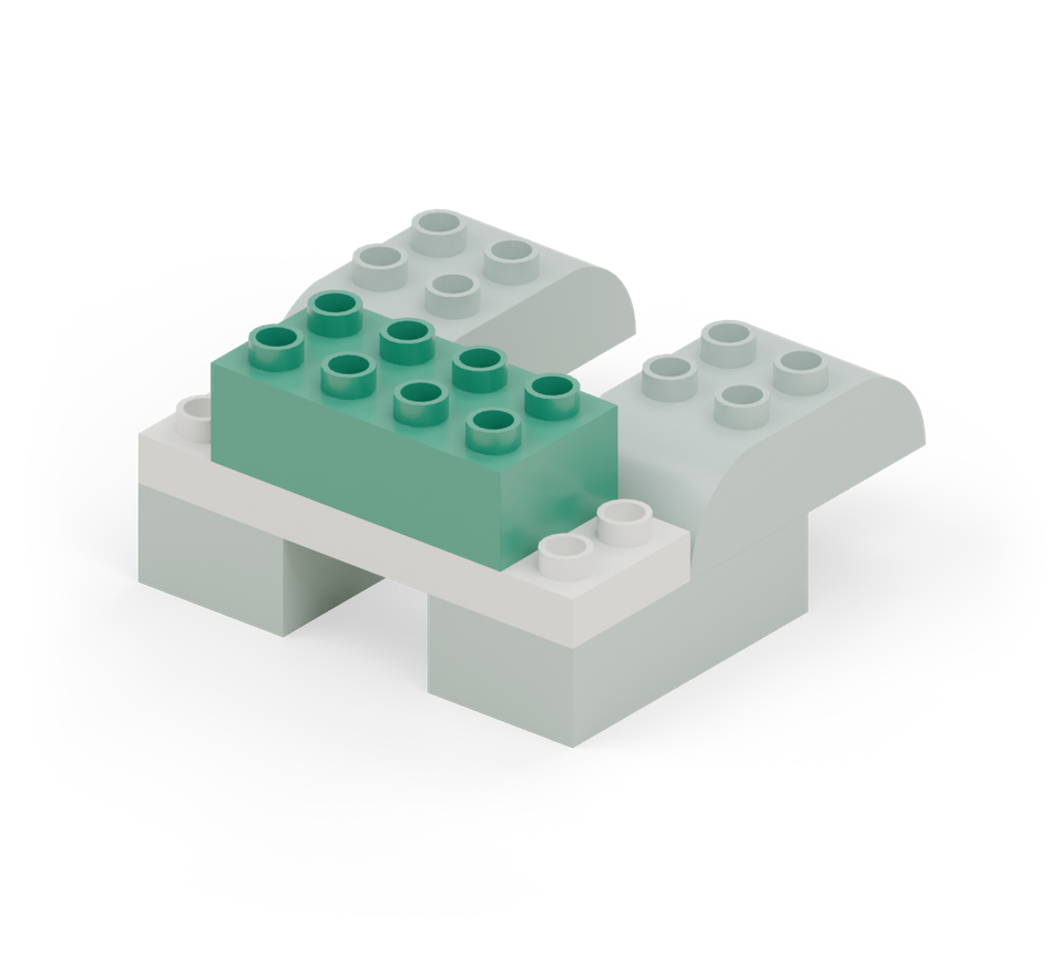 Pond frog - step 4, new pieces in colour