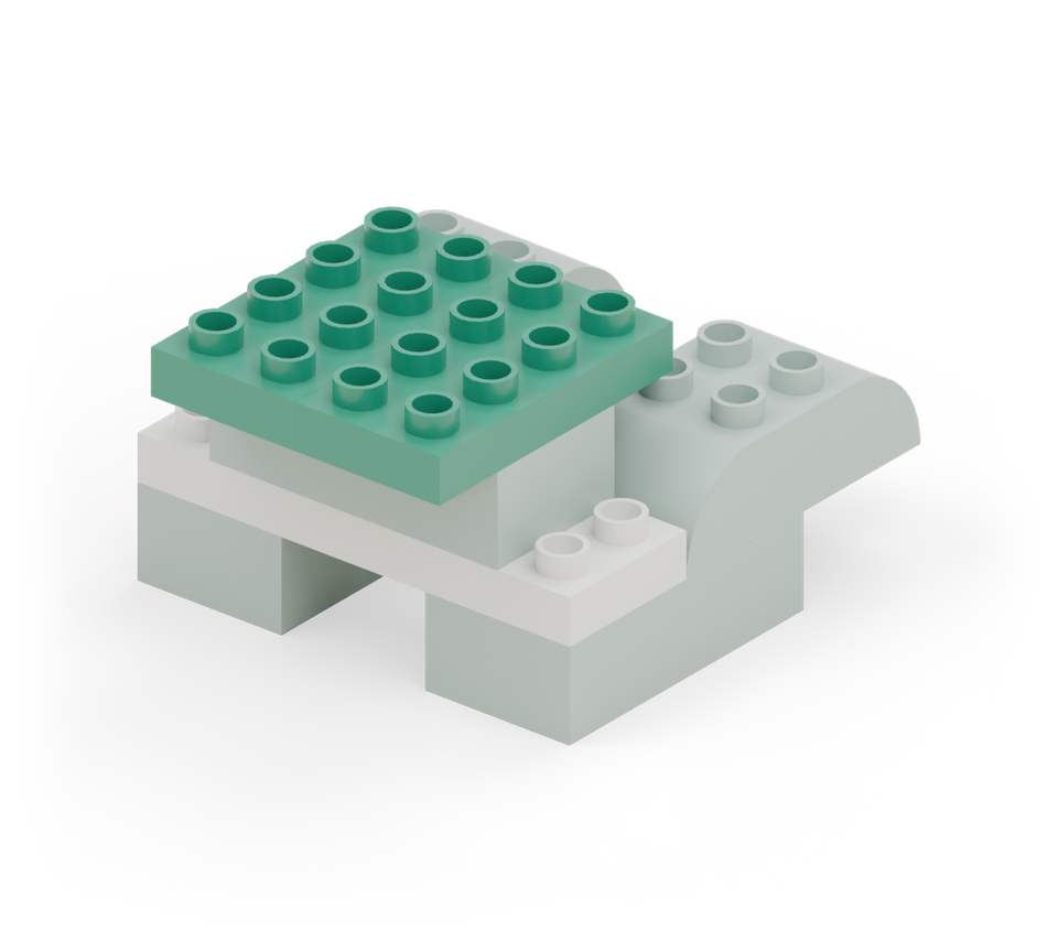 Pond frog - step 5, new pieces in colour
