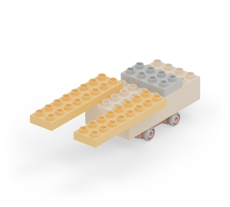 Forklift with fixed forks - step 6, new pieces in colour