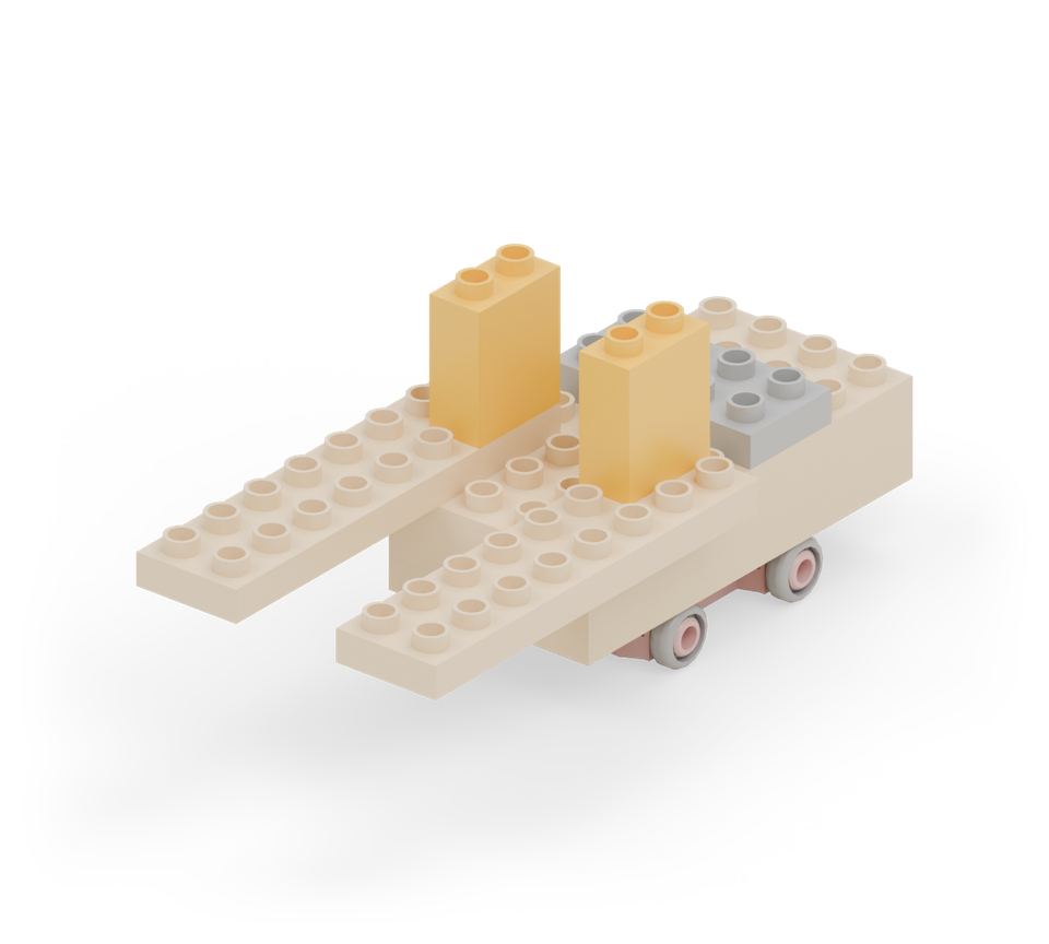Forklift with fixed forks - step 7, new pieces in colour