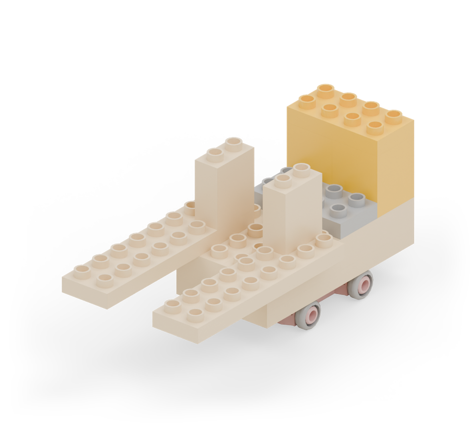 Forklift with fixed forks - step 8, new pieces in colour