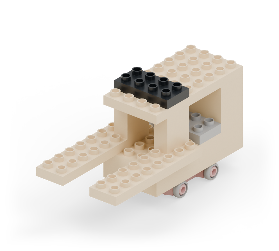 Forklift with fixed forks - step 10, new pieces in colour
