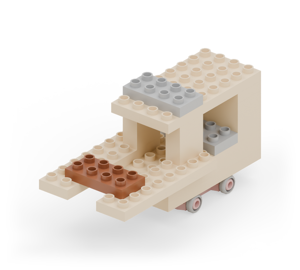 Forklift with fixed forks - step 11, new pieces in colour