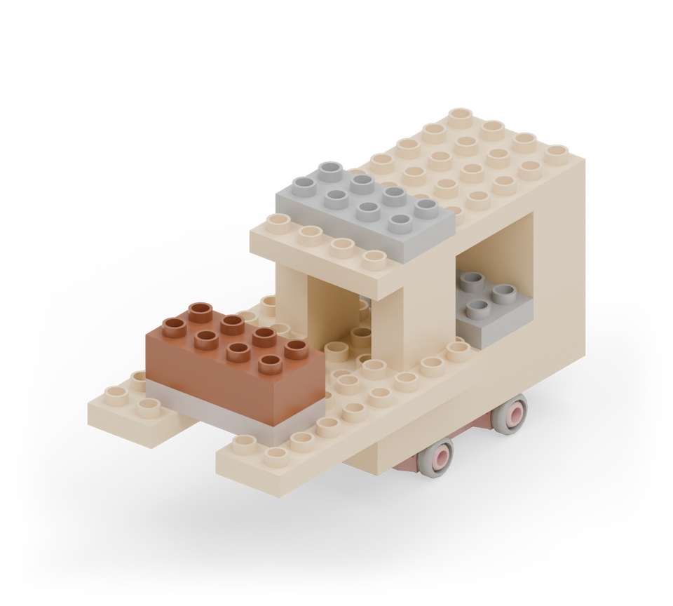 Forklift with fixed forks - step 12, new pieces in colour