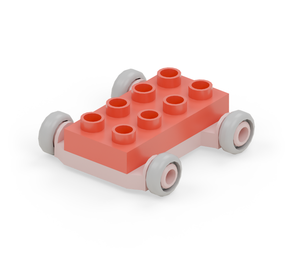 Little car - step 2, new pieces in colour