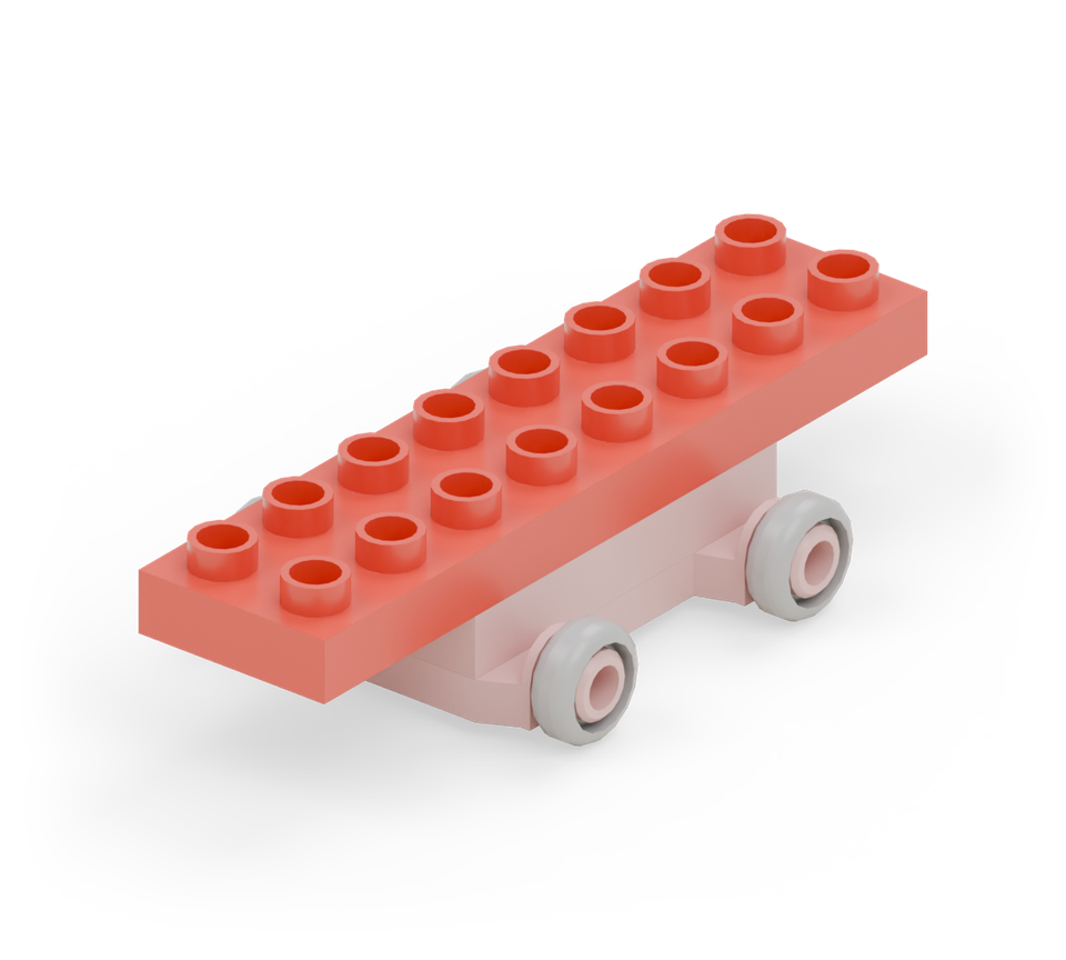 Little car - step 3, new pieces in colour