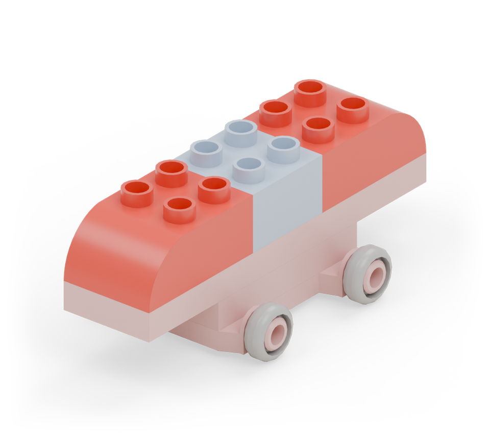 Little car - step 5, new pieces in colour