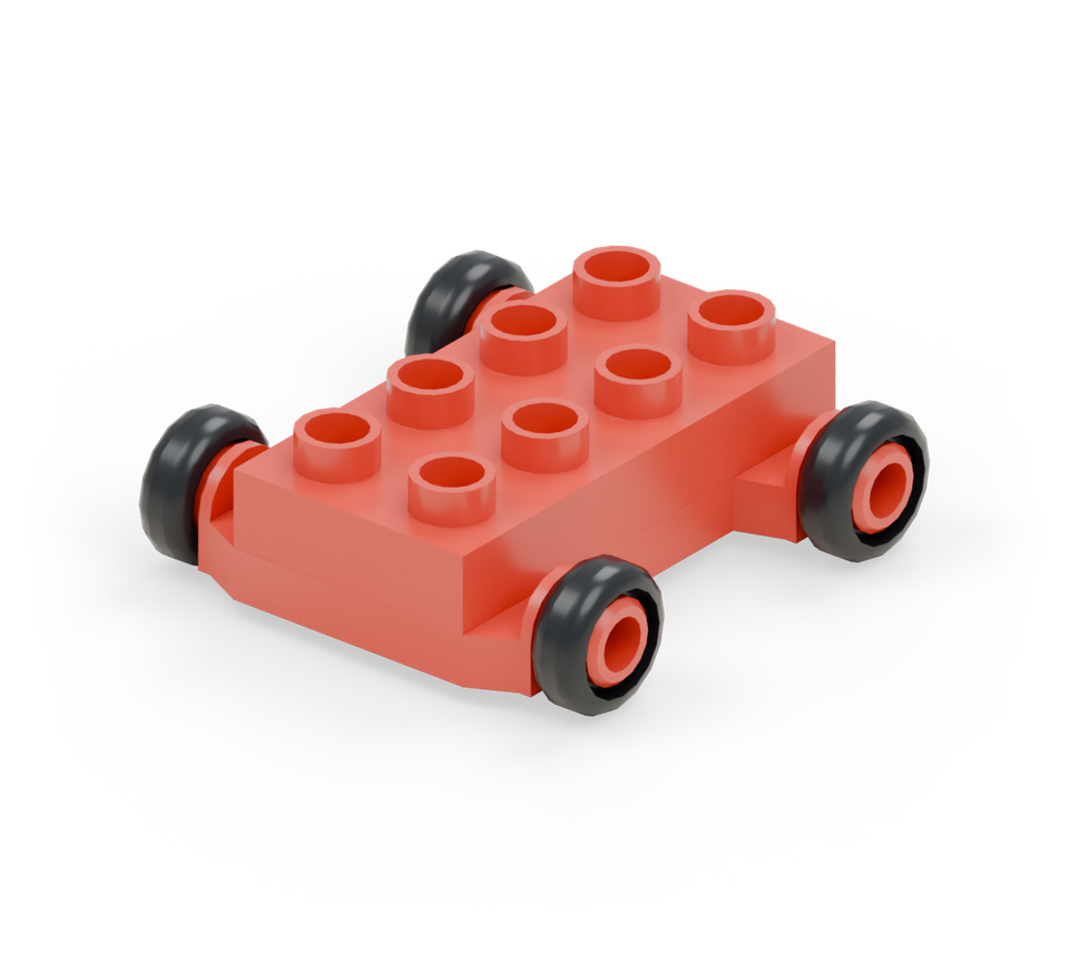 Mini double-decker bus - step 1, new pieces in colour