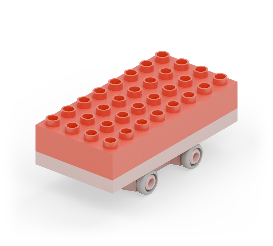Mini double-decker bus - step 3, new pieces in colour