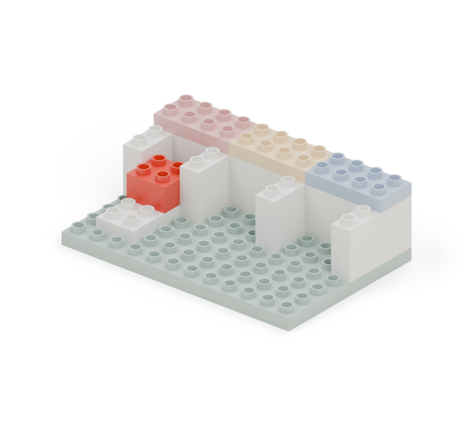 Parcel sorting depot - step 7, new pieces in colour
