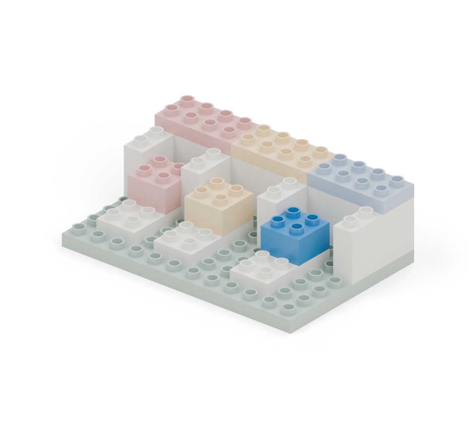 Parcel sorting depot - step 11, new pieces in colour