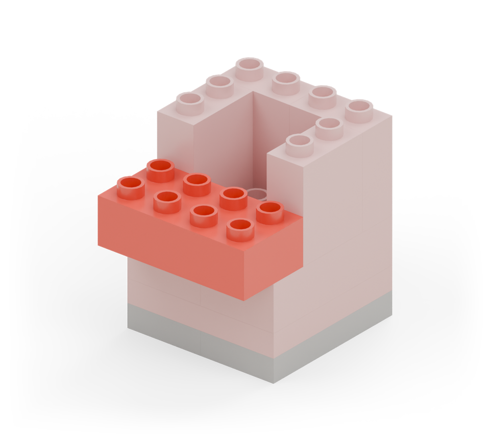 Pillar post box - step 4, new pieces in colour