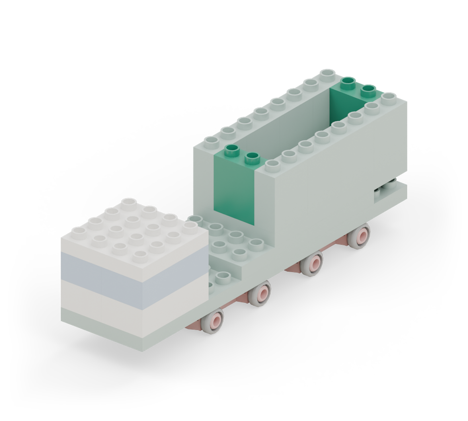 Recycling lorry - step 9, new pieces in colour