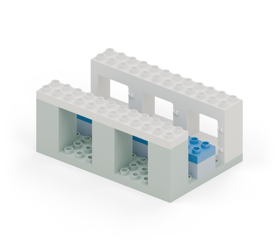 Station platform and shelter - step 8, new pieces in colour