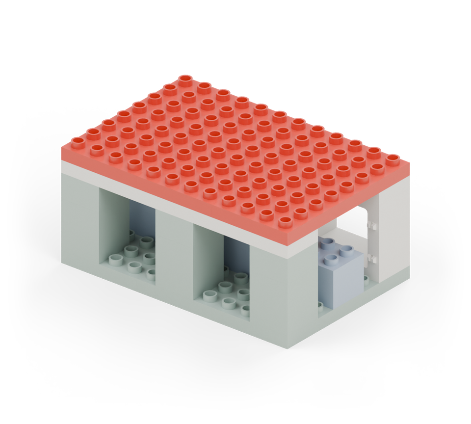 Station platform and shelter - step 9, new pieces in colour