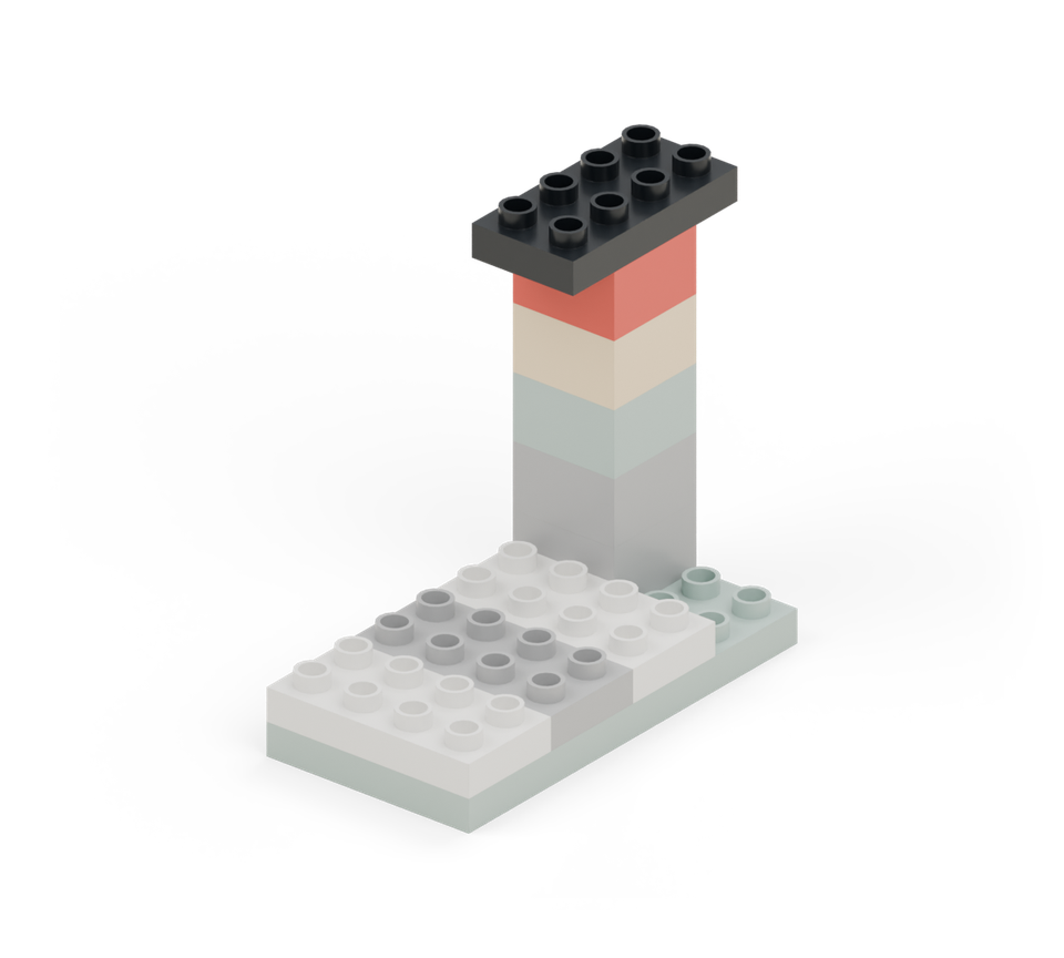 Traffic-light crossing - step 7, new pieces in colour