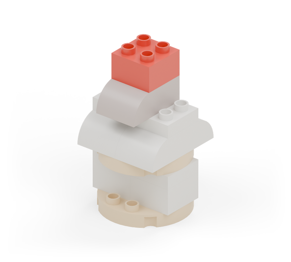 Ice-cream sundae - step 8, new pieces in colour