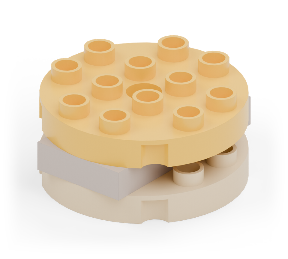 Pancake stack - step 3, new pieces in colour