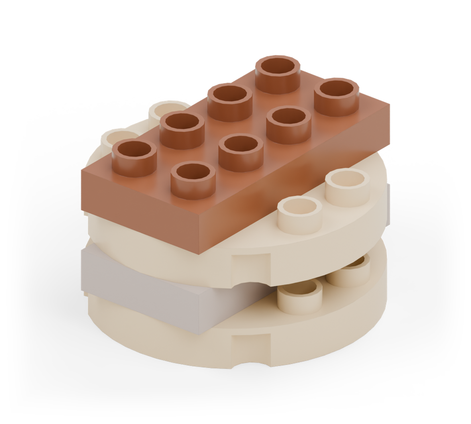 Pancake stack - step 4, new pieces in colour