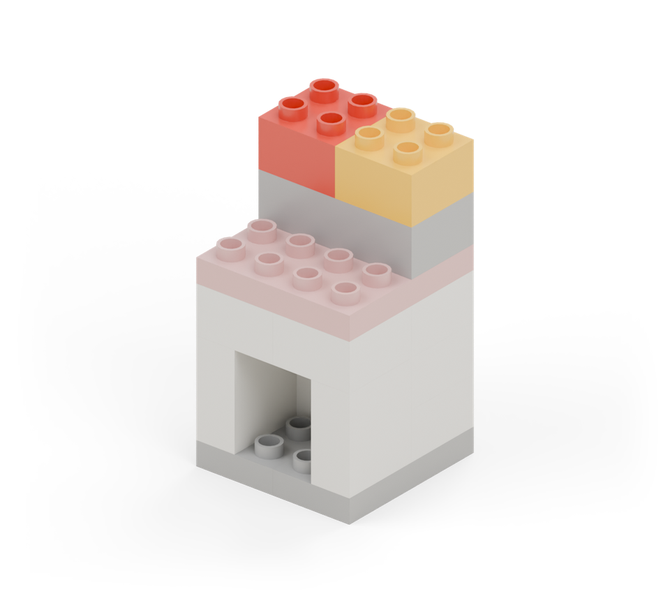 Pretend coffee machine - step 7, new pieces in colour