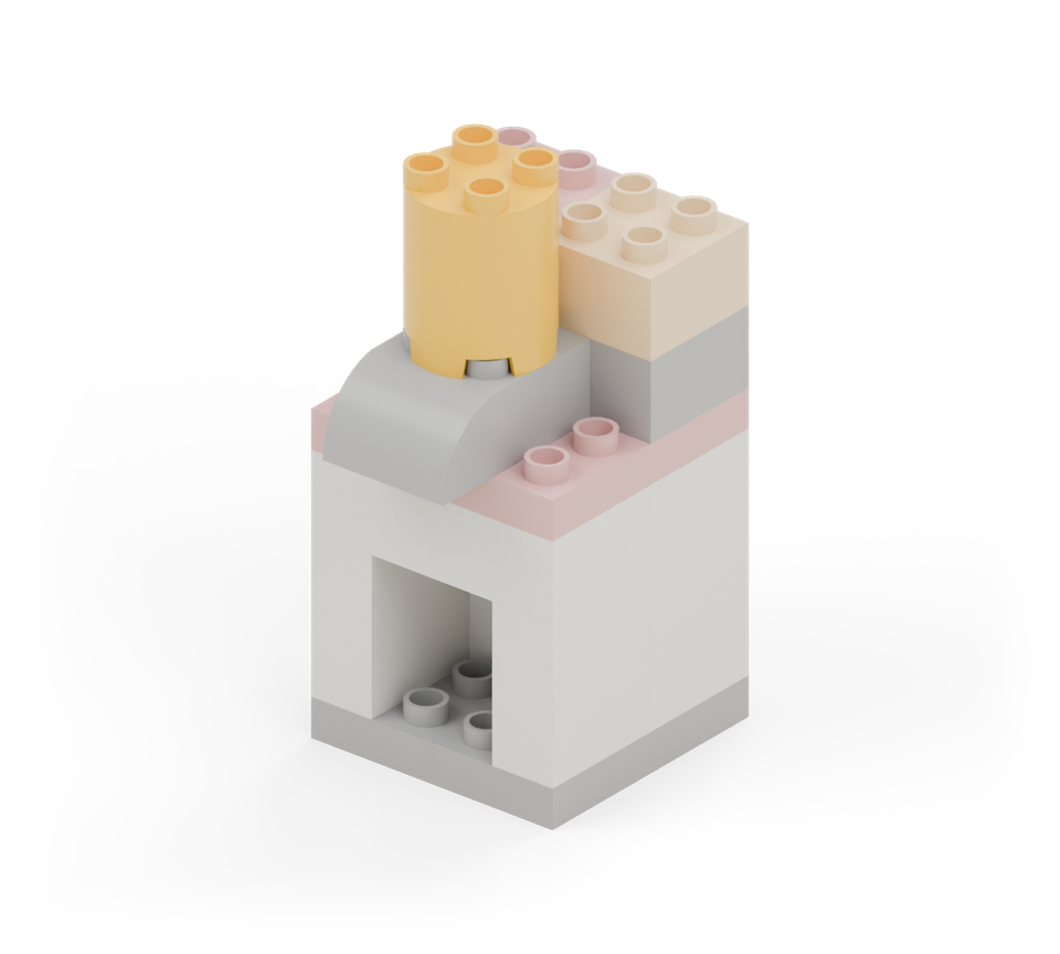 Pretend coffee machine - step 9, new pieces in colour