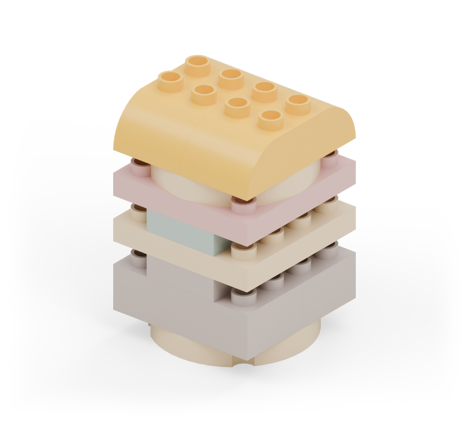 Stack-a-burger - step 8, new pieces in colour