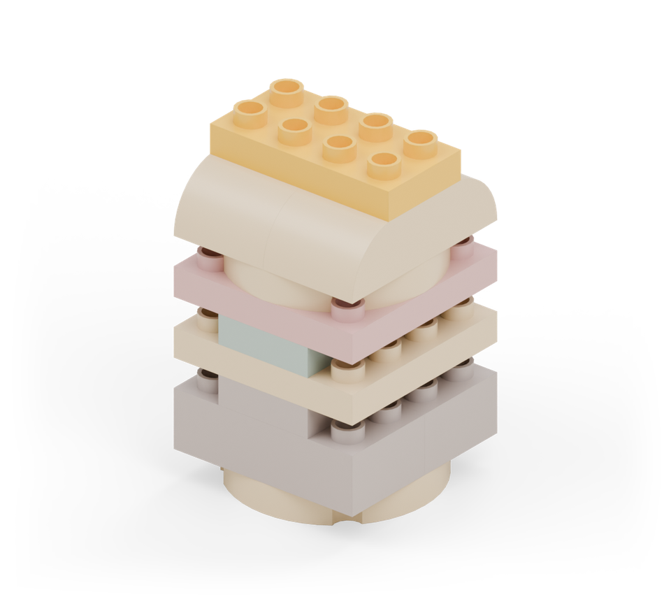Stack-a-burger - step 9, new pieces in colour