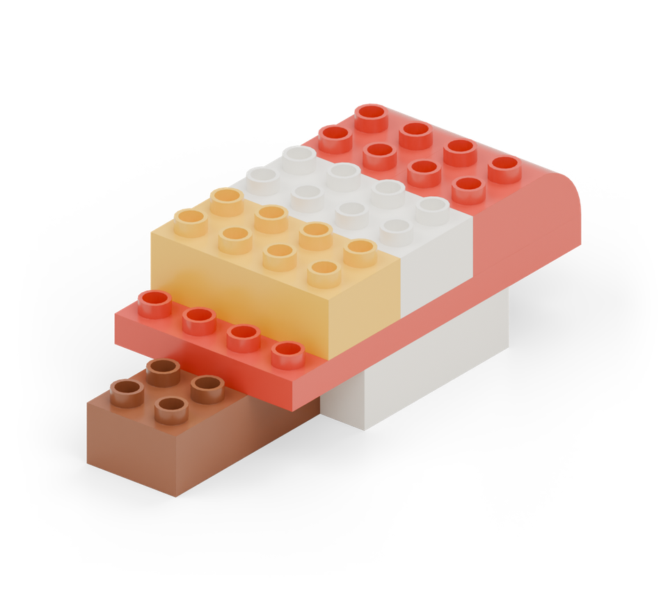Striped ice lolly - finished model