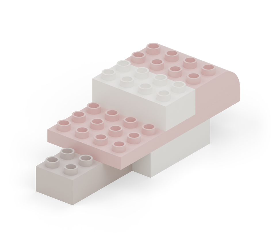 Striped ice lolly - step 4, new pieces in colour