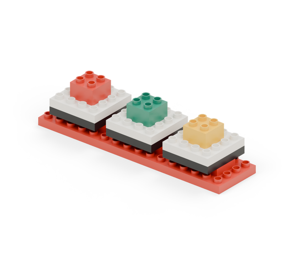 Sushi tray trio - finished model