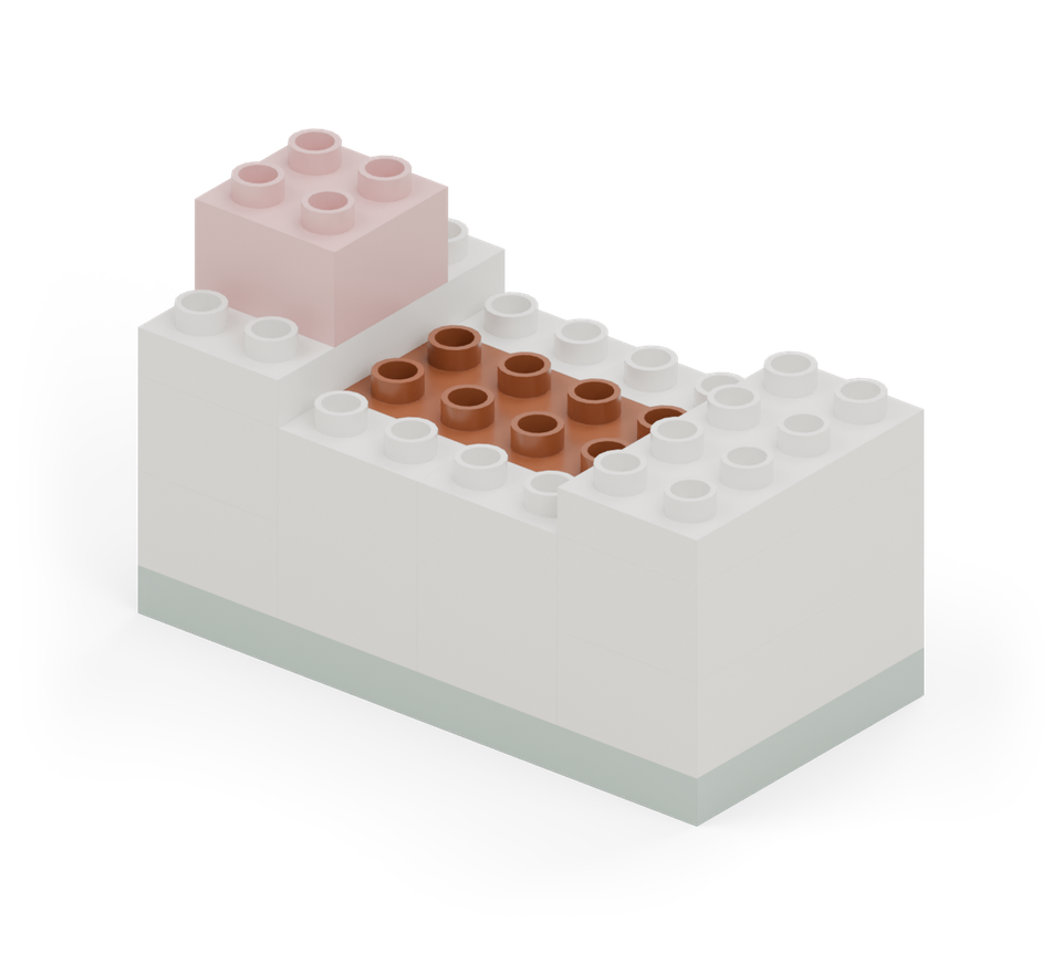 Toaster and removable toast - step 8, new pieces in colour