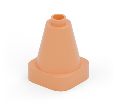 Orange 2 × 2 cone