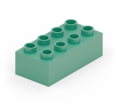 Green 2 × 4 brick