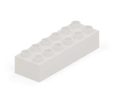 White 2 × 6 brick